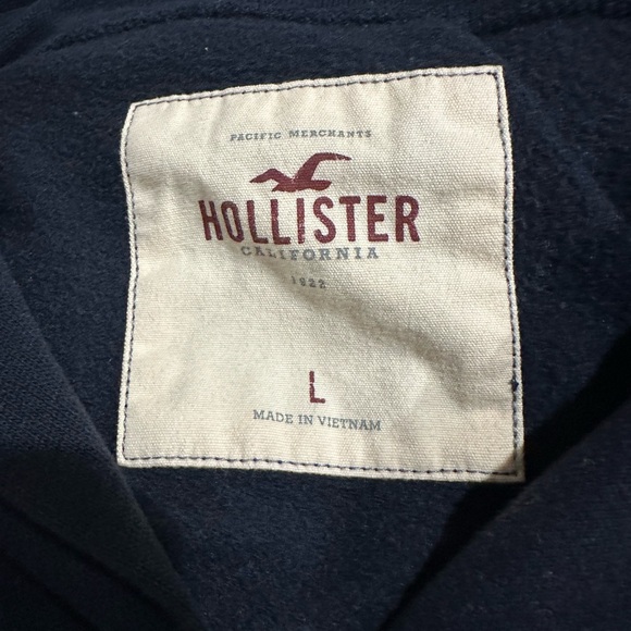 Hollister Women's Black Hoodie Sweater with Pink shiny print y2k grunge size L - Picture 6 of 6